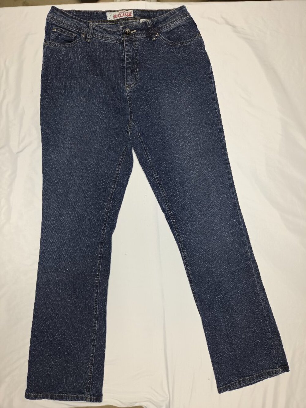 Faded Glory Classic Stretch Bootcut Jeans Dark Wash Size 10 Tall